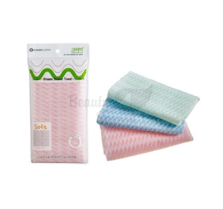 SB CLEAN&BEAUTY Мочалка для душа (28х100) Cleamy Fresh Shower Towel 1штl