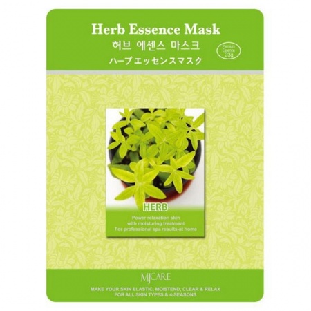 фото mijin маска тканевая экстракты трав - herb essence mask 23гр beauty