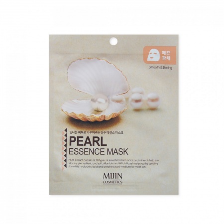 фото mijin cosmetics маска для лица тканевая жемчуг - pearl essence mask 25гр beauty