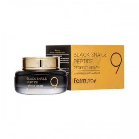 FARMSTAY Крем для лица с черной улиткой и пептидами Black Snail & Peptide 9 Perfect Cream