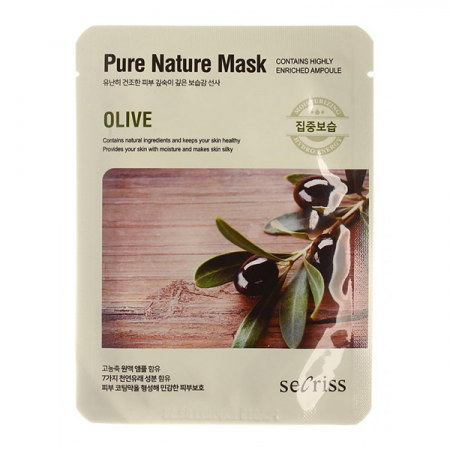 фото anskin secriss тканевая маска олива - pure nature mask olive beauty
