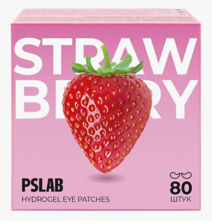 PSLAB Патчи против темных кругов с экстрактом клубники Strawberry Glow up Hydrogel Eye Patches 80 шт