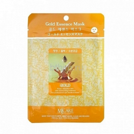 фото mijin маска тканевая золото - gold essence mask 23гр beauty