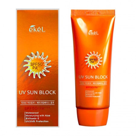 фотоEkel Солнцезащитный крем с алоэ и витамином Е - UV Sun Block SPF 50 PA+++ бьюти сизон