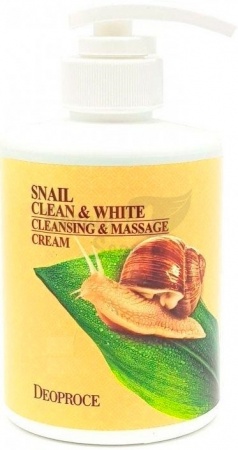 фото deoproce массажный крем для тела муцин улитки snail clean & white cleansing & massage cream beauty
