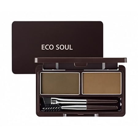 The SAEM Пудра для бровей 01 Eco Soul Eyebrow Kit 01 Brown 2*2.5гр