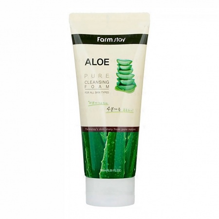 FARMSTAY Пенка для умывания с экстрактом Алоэ - Aloe Pure Cleansing Foam 180ml