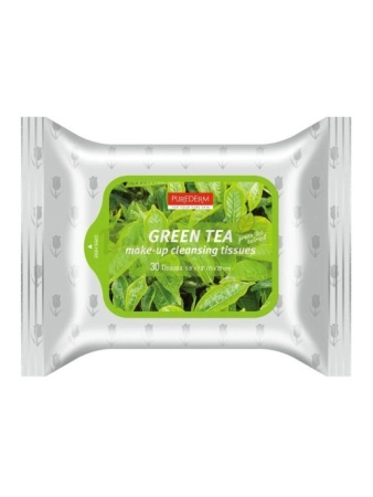 PUREDERM Cалфетки для снятия макияжа с зеленым чаем - Green Tea Make-Up Cleansing Tissues