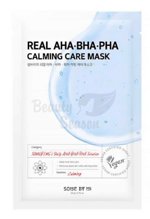 фото some by mi тканевая маска для лица с кислотами real aha bha pha calming care mask  beauty