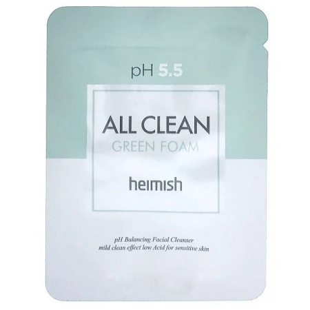 Heimish Слабокислотный гель для умывания для чувствительной кожи ph 5.5 All Clean Green Foam  (Пробник 2мл)