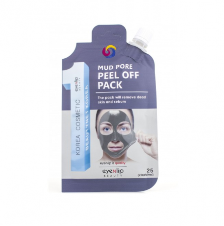 фото eyenlip маска-пленка очищающая - mud pore peel off pack, 25гр beauty