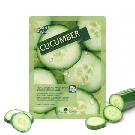 фото may island маска для лица огурец - cucumber real essence mask pack beauty