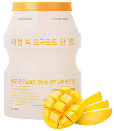 A'PIEU Маска для лица тканевая йогуртная Манго - Real Big Yogurt One Bottle (Mango), 21 р.