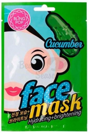 BLING POP Маска для лица тканевая Огурец Cucumber Hydrating & Brightening Mask
