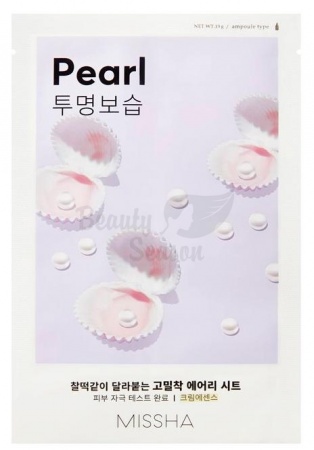 фото missha тканевая маска с экстрактом жемчуг airy fit sheet mask pearl beauty