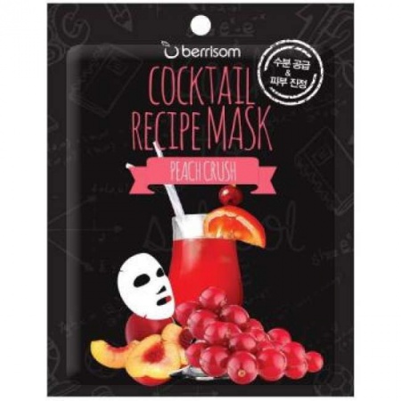 фото berrisom маска тканевая cocktail recipe mask -  peach crush 20гр beauty