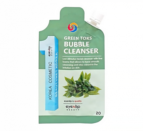фото eyenlip пенка для умывания - green toks bubble cleanser, 20гр element