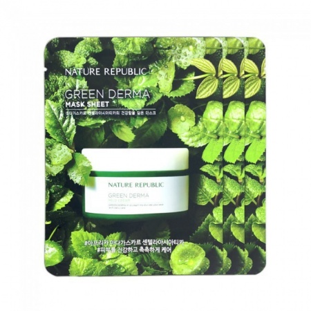 фото nature republic тканевая маска с экстрактом центеллы - green derma mask sheet 20 gr beauty