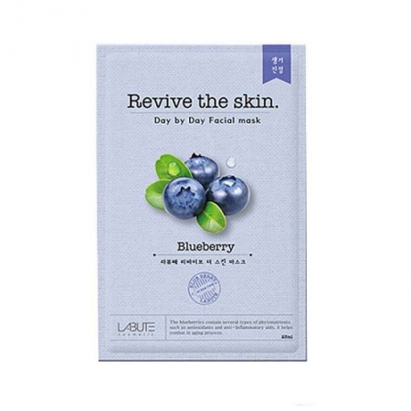 фото labute тканевая маска черника - revive the skin blueberry, 23 мл beauty