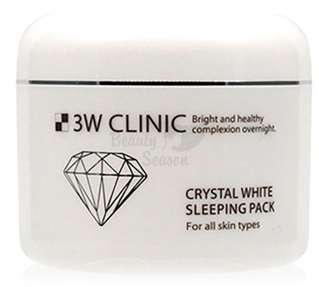 фото 3w clinic маска для лица ночная осветляющая crystal white sleeping pack beauty