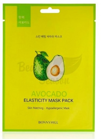 фото bonnyhill тканевая маска с экстрактом авокадо avocado elasticity mask pack beauty