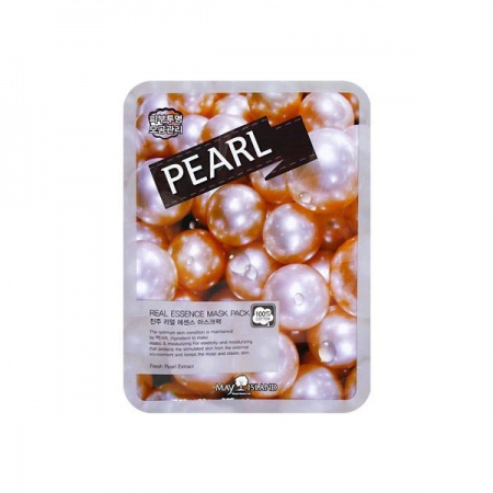 MAY ISLAND Маска для лица с жемчугом - Real Essence Pearl Mask Pack