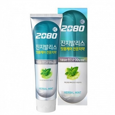 Aekyung  Clinic 2080 Зубная паста со вкусом мяты и целебных трав - K Herbal Mint, 120 гр.