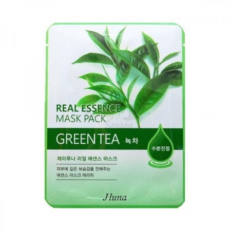 J Luna Тканевая маска с Зеленым Чаем  Real Essence Mask Pack Green Tea