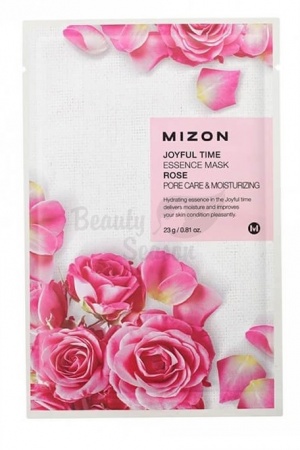 фото mizon тканевая маска роза joyful time essence mask rose pore care & moisturizing beauty