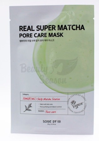 SOME BY MI Тканевая маска для лица с Чаем Матча Real Super Matcha Pore Care Mask