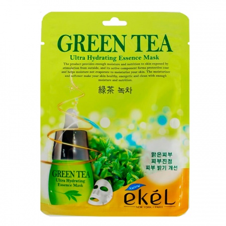 EKEL Маска с экстрактом Зеленого Чая Green Tea  Ultra Hydrating Essence Mask