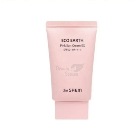 The SAEM Крем Солнцезащитный SPF 50+ PA++++ Eco Earth Pink Sun Cream EX 50g