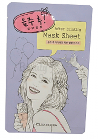 HOLIKA HOLIKA Маска против отеков и тусклости "После вечеринки" - After Mask Sheet - Drinking